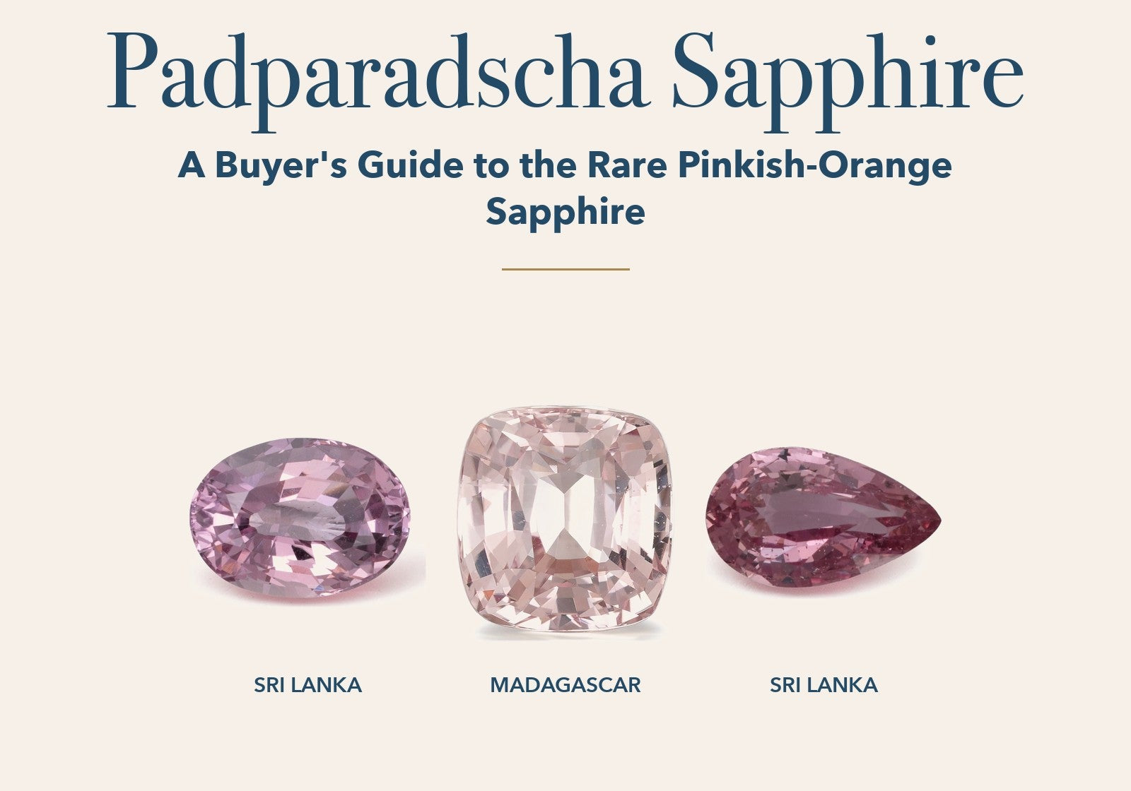 Padparadscha Sapphire: Padparadscha sapphire from Sri Lanka, Padparadscha sapphire from Madagascar and Padparadscha sapphire from Sri Lanka
