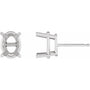 Oval 4-Prong Stud Earrings Setting — Platinum — original mounting