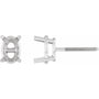 Oval 4-Prong Stud Earrings Setting — 14K White Gold — original mounting