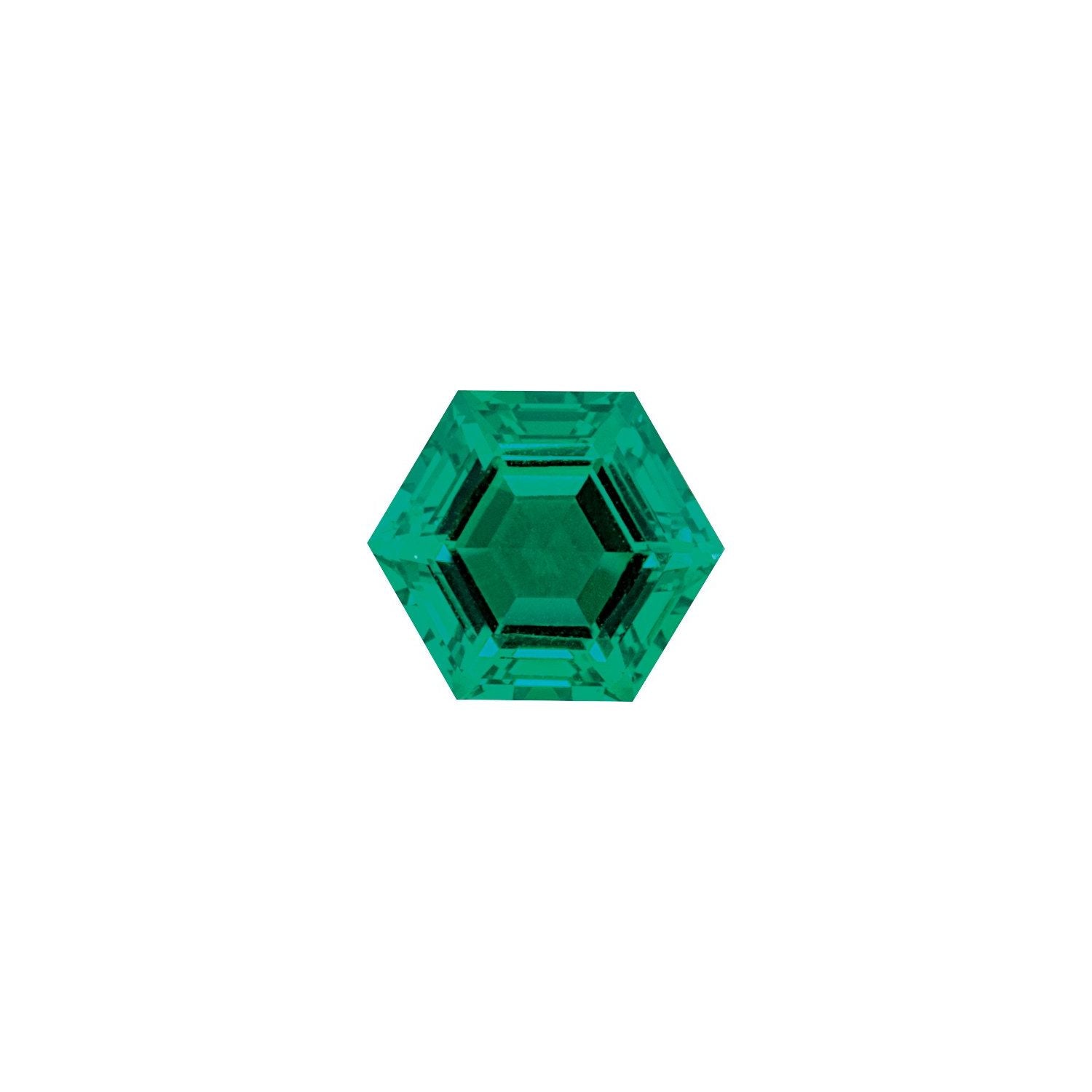 6 mm Hexagon Lab-Grown Green Emerald – Step-Cut – Eye-Clean Quality — Sapphire Row