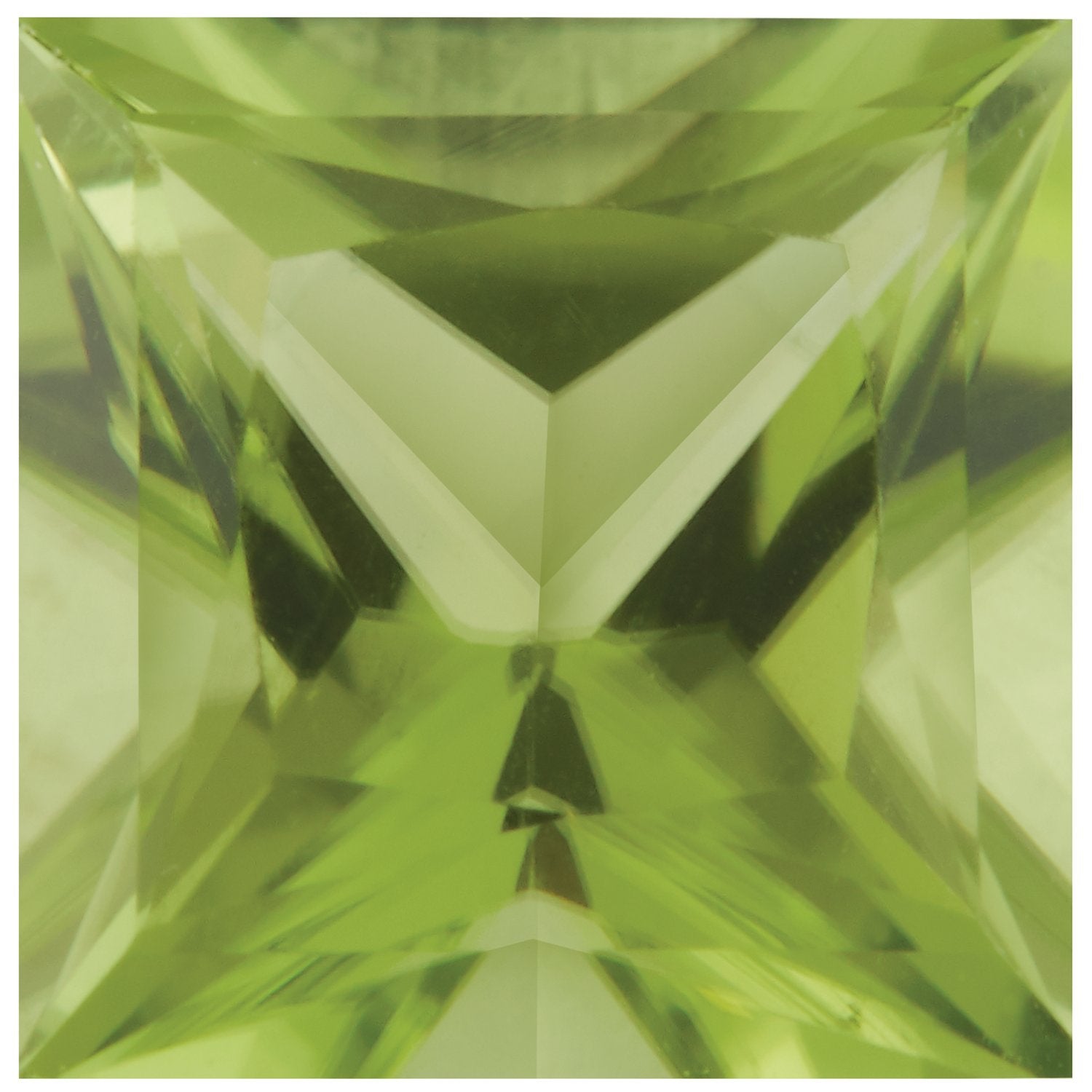 6.5 mm Square Natural Green Peridot – Princess-Cut – AA Quality — Sapphire Row