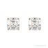 Sapphire Row Asscher Natural Diamond Studs - Rose Gold (view 2)
