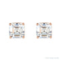 Sapphire Row Asscher Natural Diamond Studs - Rose Gold (view 2)