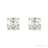 Sapphire Row Asscher Natural Diamond Studs - Yellow Gold (view 2)