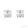 Sapphire Row Asscher Natural Diamond Studs - Platinum (view 2)