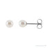 Sapphire Row Freshwater Pearl Stud Earrings - White Gold