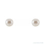 Sapphire Row Freshwater Pearl Stud Earrings - White Gold (view 2)