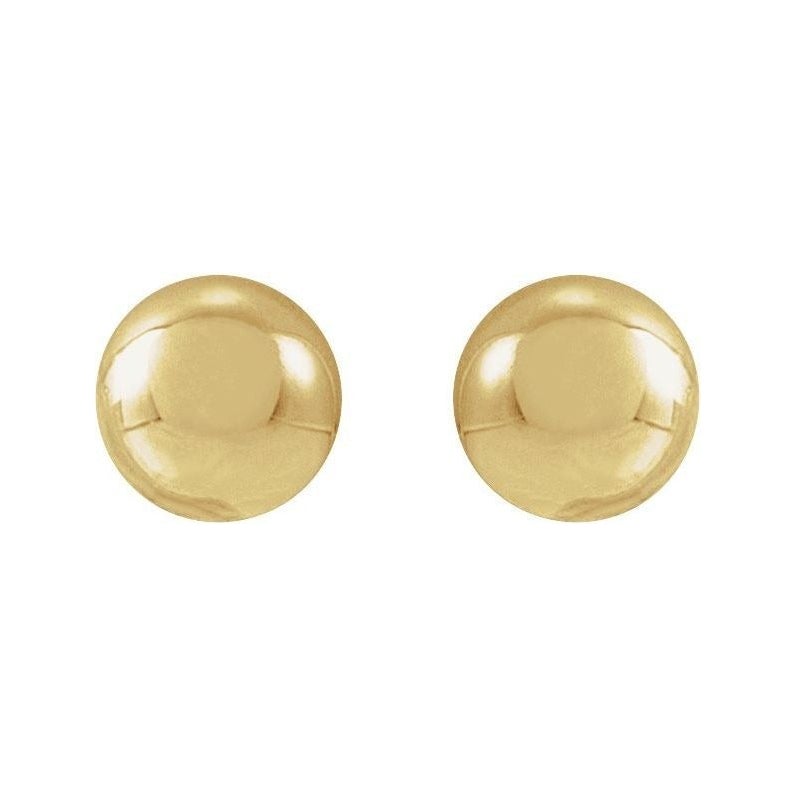 Sapphire Row Gold Ball Stud Earrings - Yellow Gold (view 2)