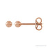 Sapphire Row Gold Ball Stud Earrings - Rose Gold
