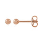 Sapphire Row Gold Ball Stud Earrings - Rose Gold