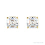 Sapphire Row Asscher Lab-Grown Diamond Studs - Yellow Gold (view 2)