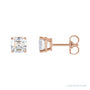 Sapphire Row Asscher Lab-Grown Diamond Studs - Rose Gold