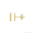 Sapphire Row Gold Vertical Bar Earrings - Yellow Gold