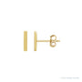 Sapphire Row Gold Vertical Bar Earrings - Yellow Gold