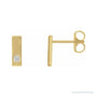 Sapphire Row Natural Diamond Detail Bar Earrings - Yellow Gold