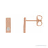 Sapphire Row Natural Diamond Detail Bar Earrings - Rose Gold