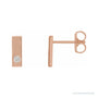 Sapphire Row Natural Diamond Detail Bar Earrings - Rose Gold
