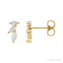 Sapphire Row Natural Diamond Trailing Marquise Earrings - Yellow Gold