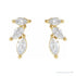 Sapphire Row Natural Diamond Trailing Marquise Earrings - Yellow Gold (view 2)