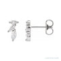 Sapphire Row Natural Diamond Trailing Marquise Earrings - Platinum