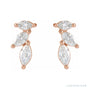 Sapphire Row Natural Diamond Trailing Marquise Earrings - Rose Gold (view 2)