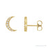 Sapphire Row Natural Diamond Crescent Moon Earrings - Yellow Gold