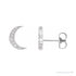 Sapphire Row Natural Diamond Crescent Moon Earrings - White Gold