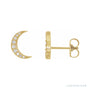 Sapphire Row Lab-Grown Diamond Crescent Moon Earrings - Yellow Gold
