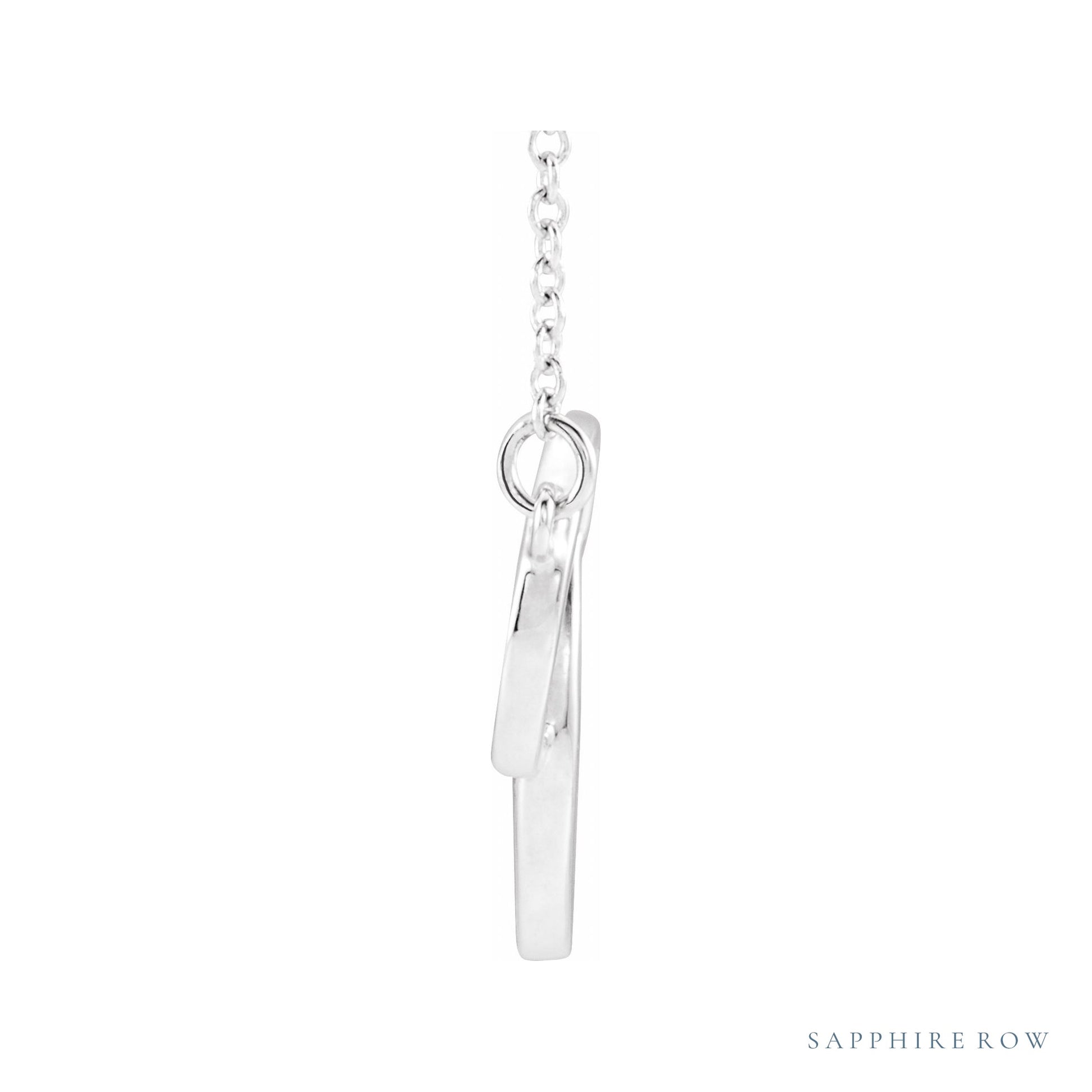 Sapphire Row Interlocking Circles Necklace - Platinum, Standard (view 2)