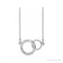 Sapphire Row Interlocking Circles Necklace - White Gold, Petite