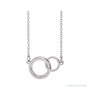 Sapphire Row Interlocking Circles Necklace - White Gold, Petite