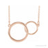 Sapphire Row Interlocking Circles Necklace - Rose Gold, Standard