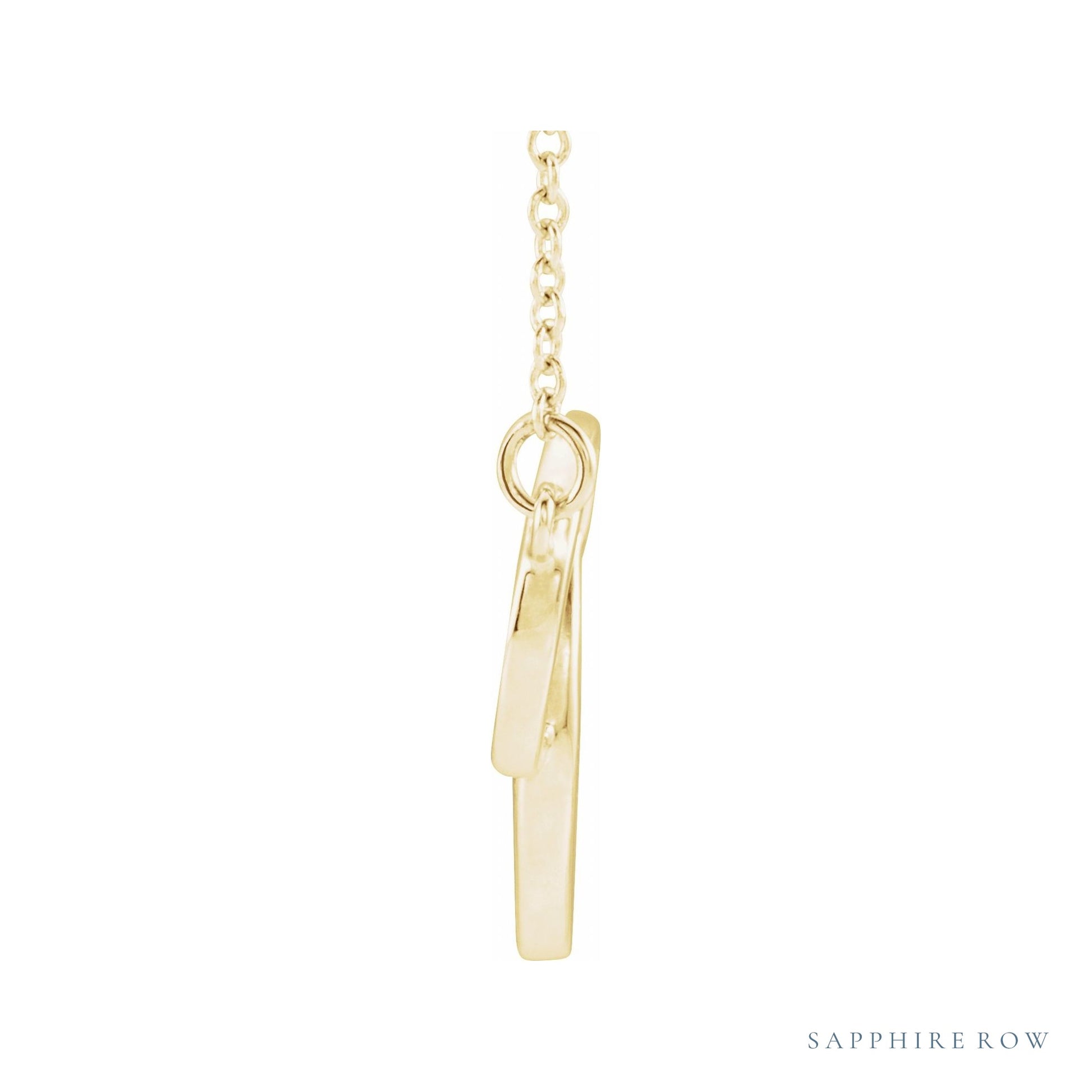 Sapphire Row Interlocking Circles Necklace - Yellow Gold, Standard (view 2)