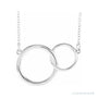 Sapphire Row Interlocking Circles Necklace - White Gold, Jumbo