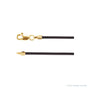 Sapphire Row Leather Cord Necklace - Yellow Gold, Black