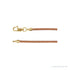 Sapphire Row Leather Cord Necklace - Yellow Gold, Light Brown
