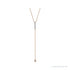 Sapphire Row Natural Diamond Bar Y Necklace - Rose Gold