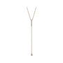 Sapphire Row Natural Diamond Bar Y Necklace - Rose Gold