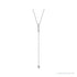 Sapphire Row Natural Diamond Bar Y Necklace - White Gold