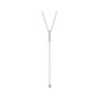 Sapphire Row Natural Diamond Bar Y Necklace - White Gold
