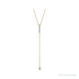 Sapphire Row Natural Diamond Bar Y Necklace - Yellow Gold