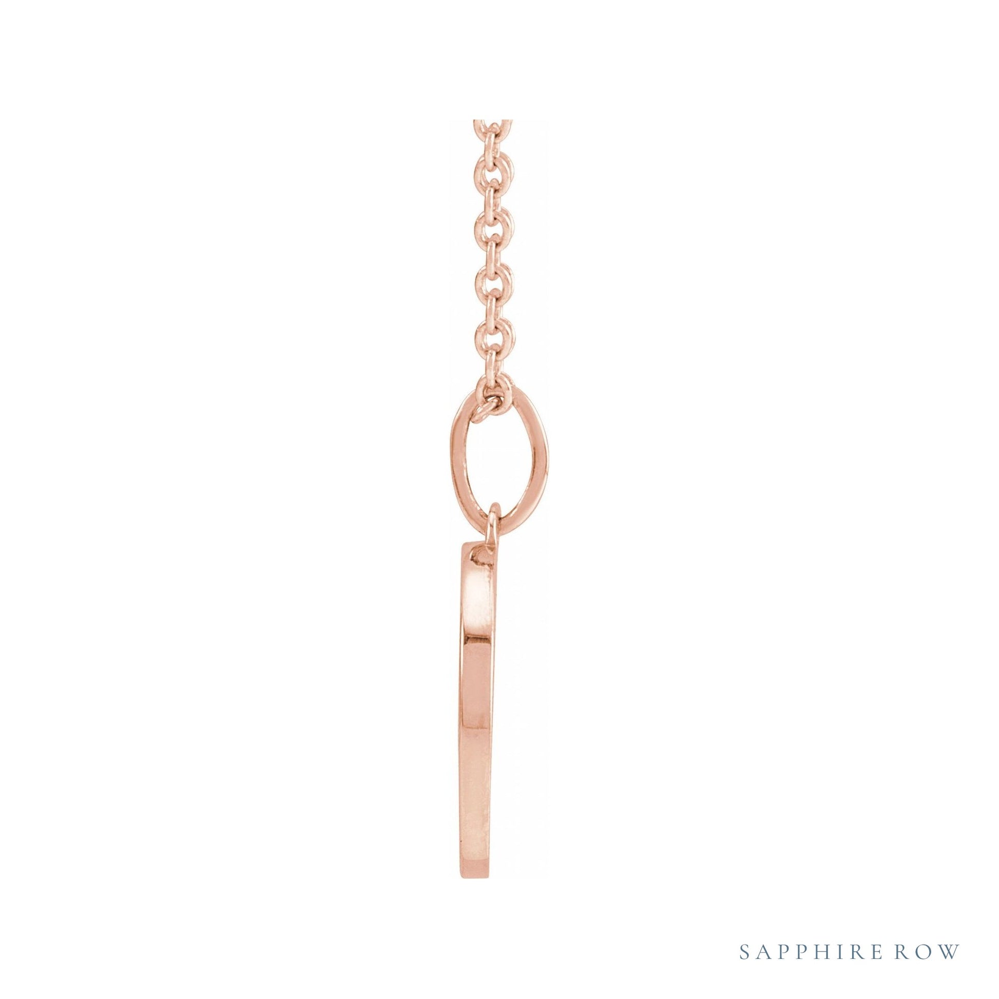 Sapphire Row Gold SunDisc Necklace - Rose Gold (view 2)