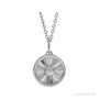 Sapphire Row Gold SunDisc Necklace - White Gold