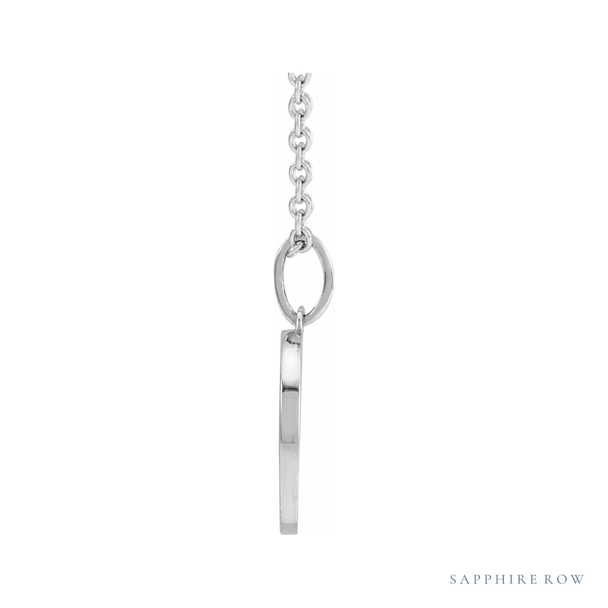 Sapphire Row Gold SunDisc Necklace - White Gold (view 2)