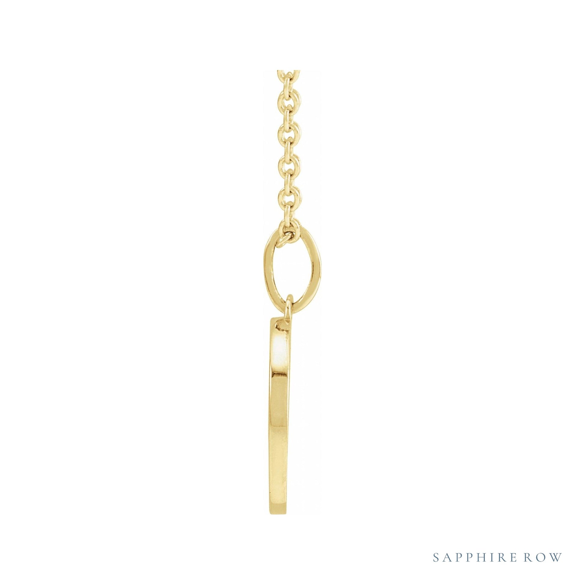 Sapphire Row Gold SunDisc Necklace - Yellow Gold (view 2)