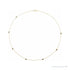 Sapphire Row Natural Black Diamond Station Necklace - Yellow Gold, 7-Station (1/3 ctw)