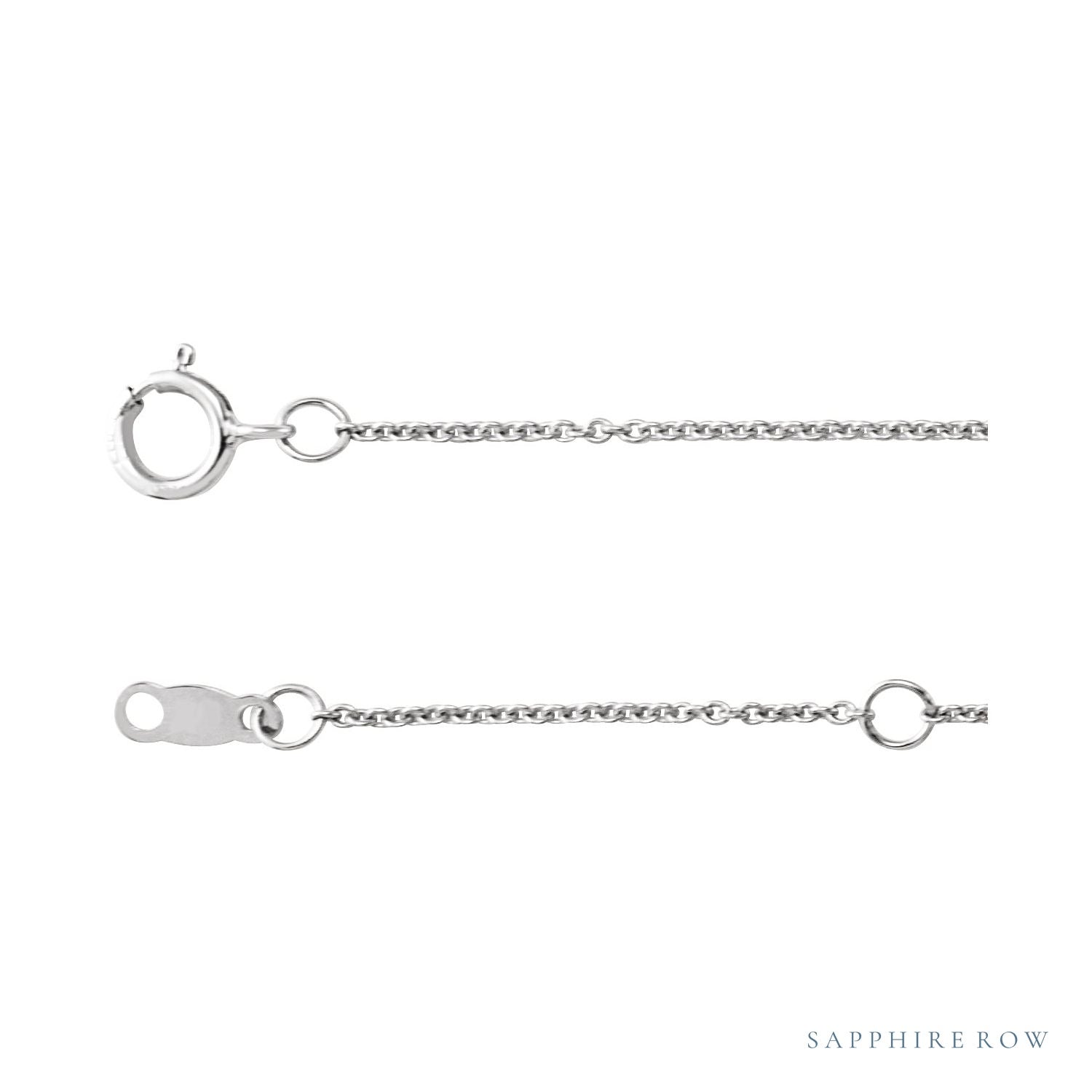 Sapphire Row Natural Black Diamond Station Necklace - White Gold, 3-Station (1/5 ctw) (view 3)