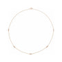 Sapphire Row Natural Diamond Baguette Station Necklace - Rose Gold, 20", 5-Station (1/3 ctw)