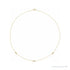 Sapphire Row Natural Diamond Baguette Station Necklace - Yellow Gold, 16", 3-Station (1/5 ctw)
