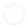 Sapphire Row Natural Diamond Baguette Station Necklace - Yellow Gold, 16", 5-Station (1/3 ctw)